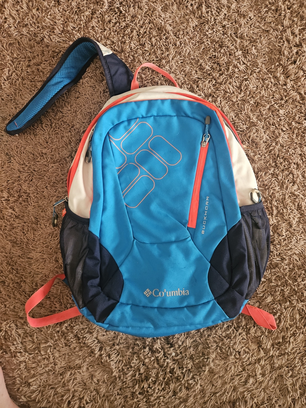 Columbia Blue and Coral Backpack